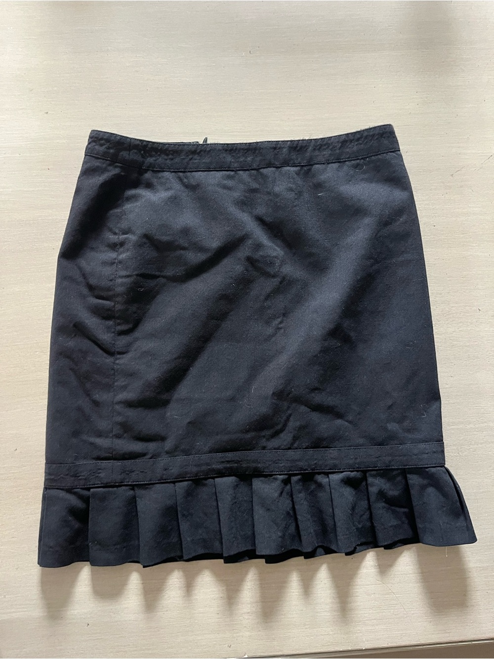 Express Black Pencil Skirt with Pleated Hem